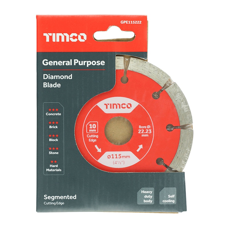 Timco General Purpose Diamond Blade – Segmented 115 x 22.2