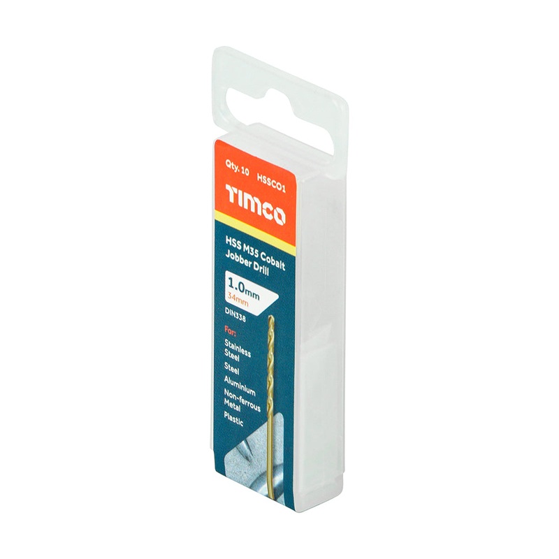 Timco Ground Jobber Drills – Cobalt M35 1.0mm – 10 Pieces