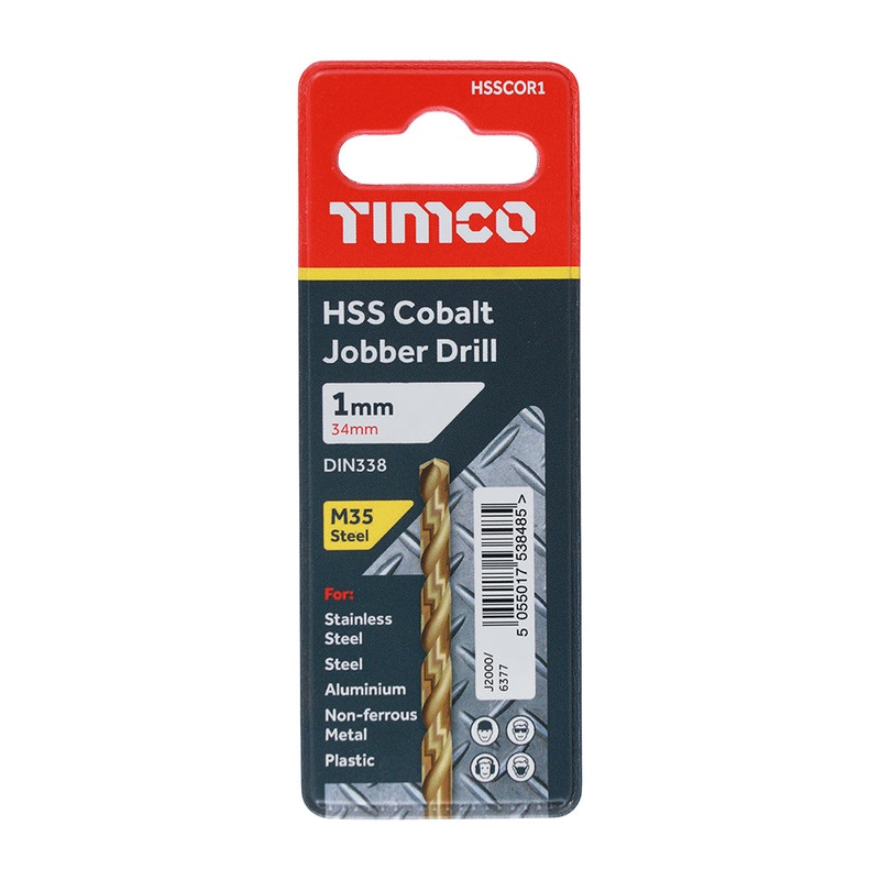 Timco Ground Jobber Drills – Cobalt M35 1.0mm