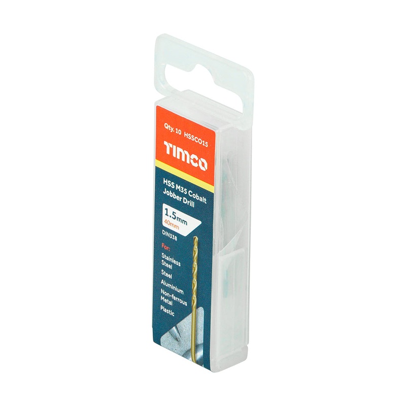 Timco Ground Jobber Drills – Cobalt M35 1.5mm – 10 Pieces