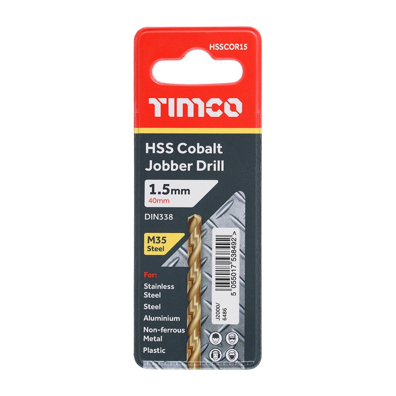 Timco Ground Jobber Drills – Cobalt M35 1.5mm
