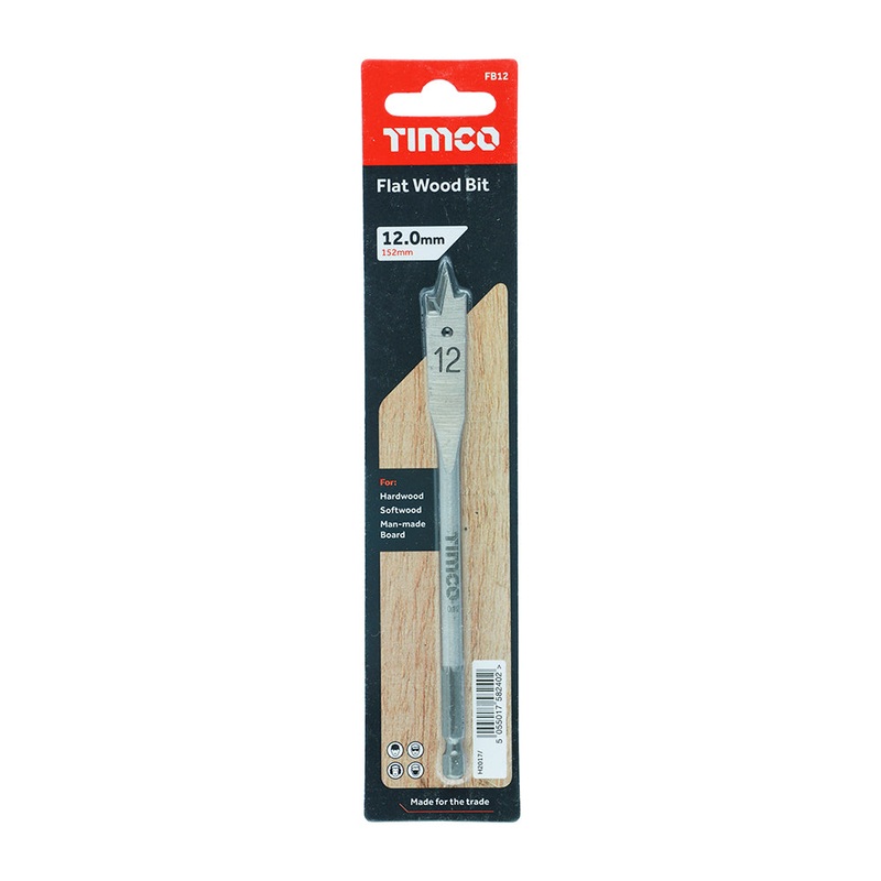 Timco Flat Wood Bit 12.0 x 152