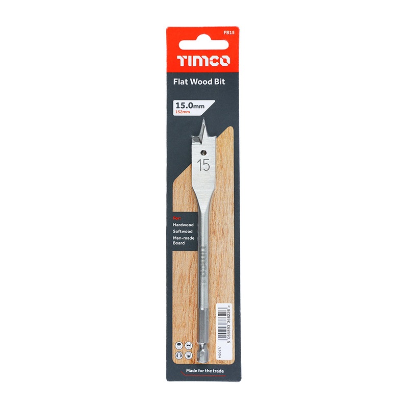 Timco Flat Wood Bit 15.0 x 152