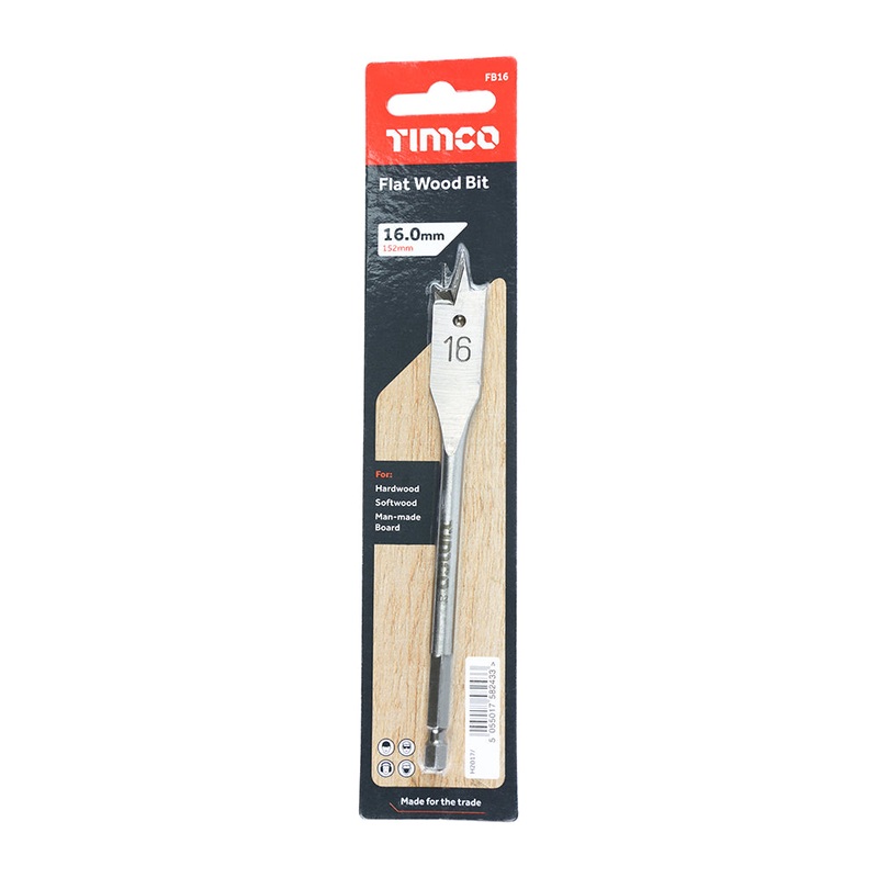 Timco Flat Wood Bit 16.0 x 152