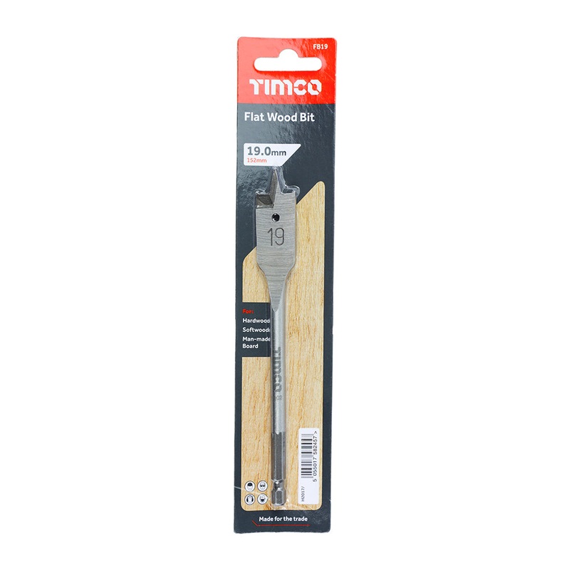 Timco Flat Wood Bit 19.0 x 152