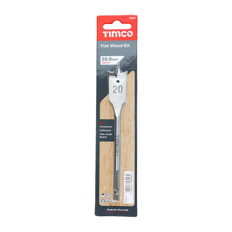 Timco Flat Wood Bit 20.0 x 152