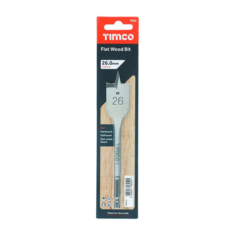 Timco Flat Wood Bit 26.0 x 152