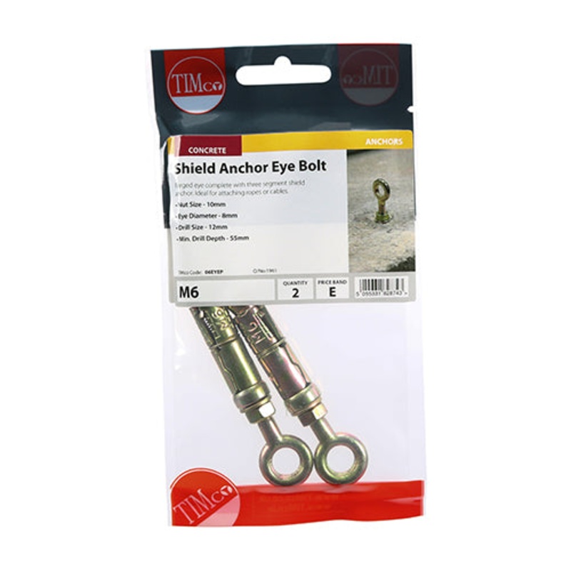 Timco Forged Eyes with Shield Anchors – Yellow M6