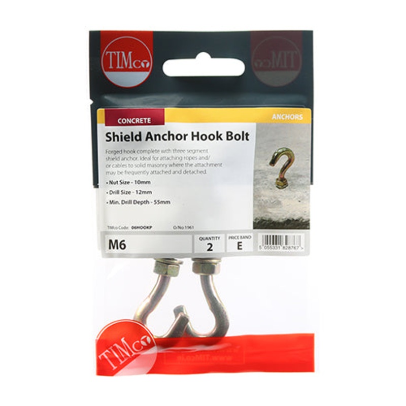 Timco Forged Hooks with Shield Anchors – Yellow M6