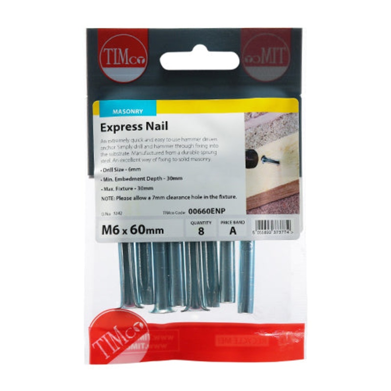 Timco Express Nails – Zinc 6.0 x 60 – 8 Pieces