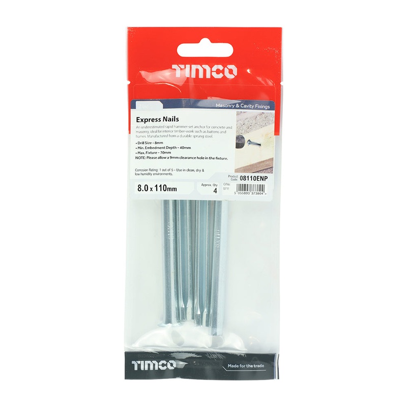 Timco Express Nails – Zinc 8.0 x 110 – 4 Pieces