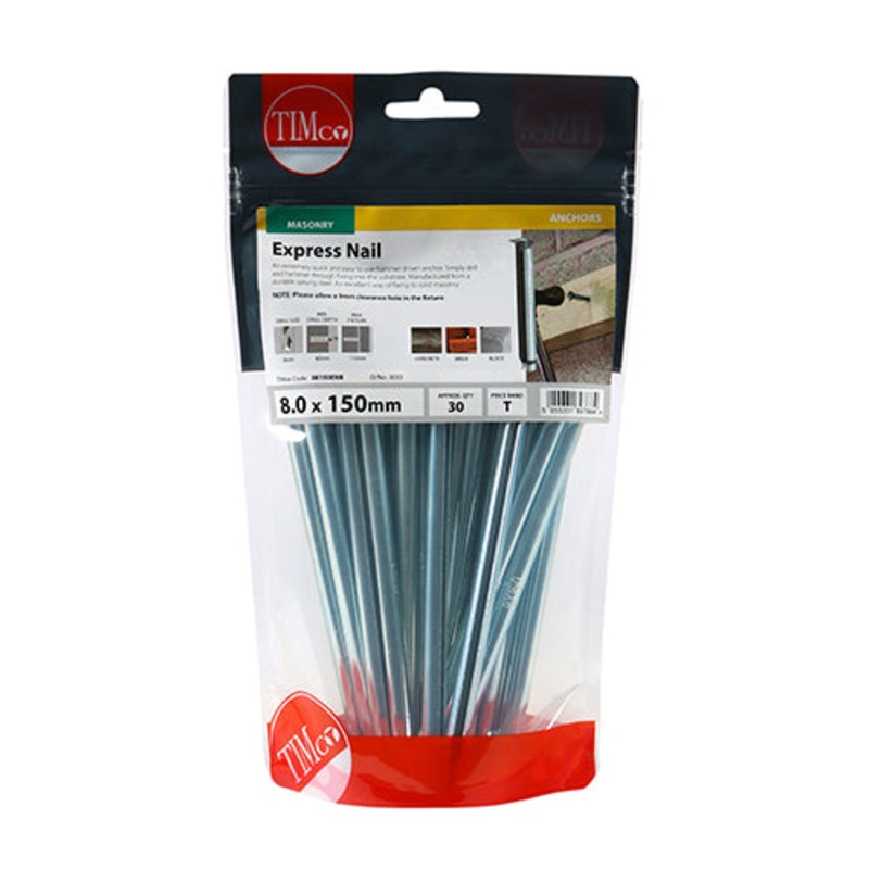 Timco Express Nails – Zinc 8.0 x 150 – 30 Pieces