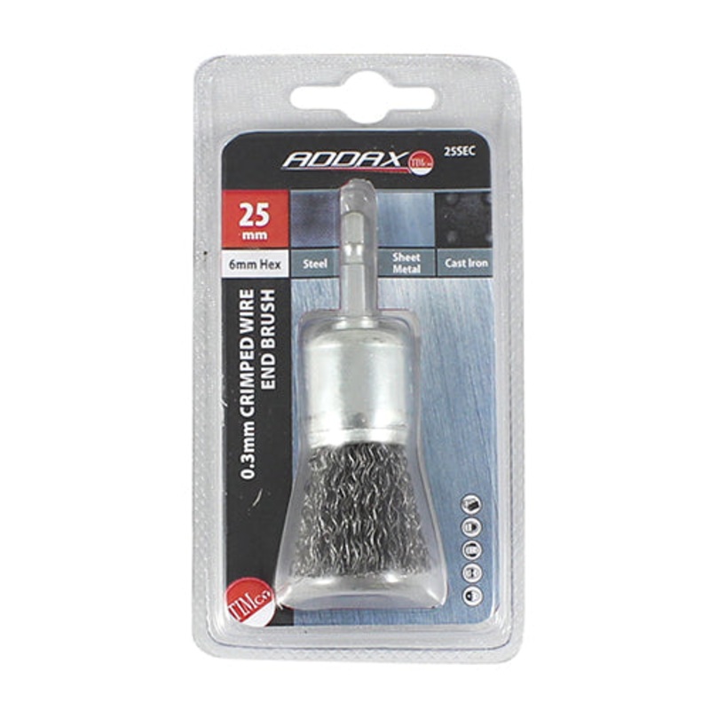 Timco Drill End Brush – Crimped Steel Wire 25mm