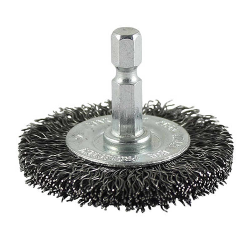 Timco Drill Wheel Brush – Crimped Steel Wire 100mm