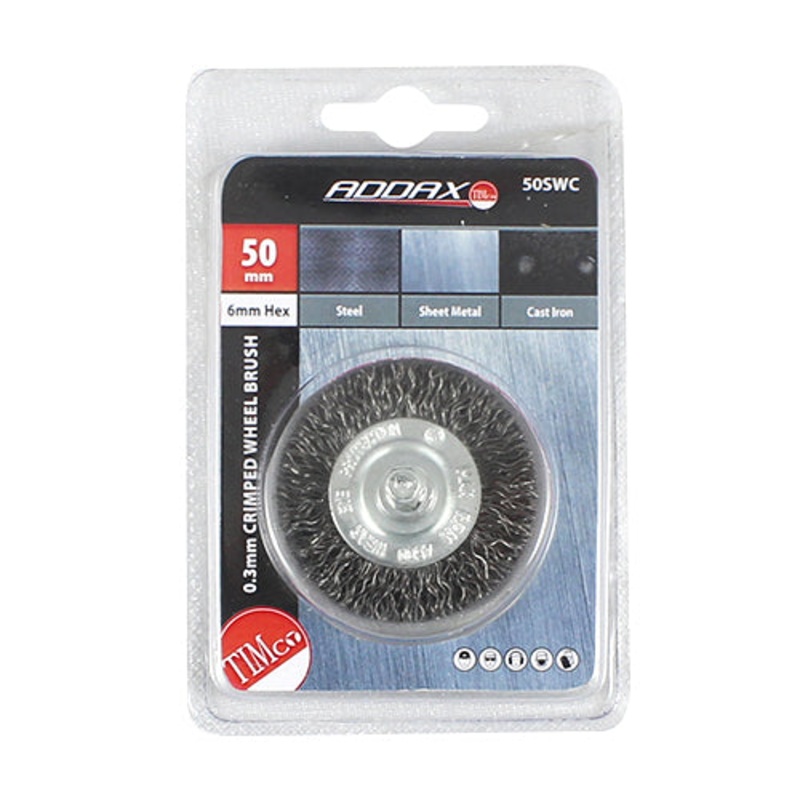 Timco Drill Wheel Brush – Crimped Steel Wire 50mm