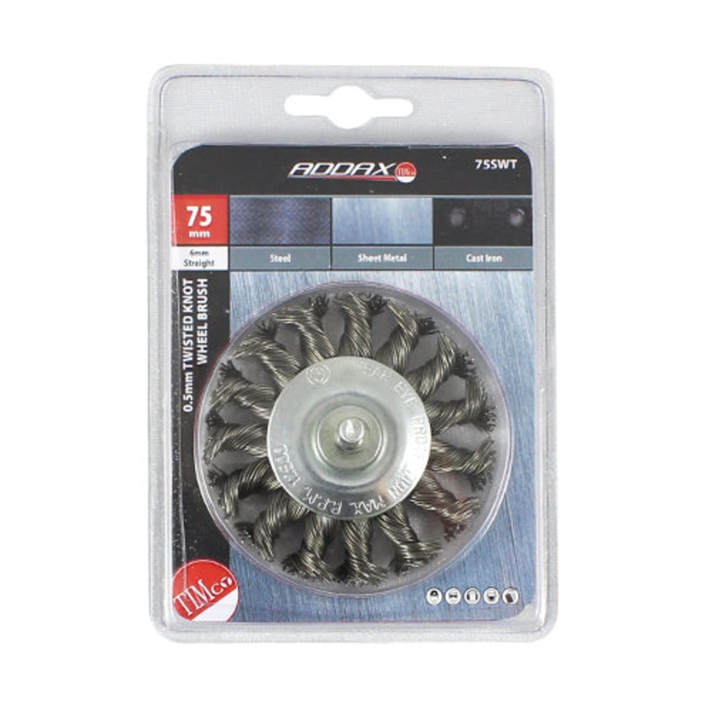 Timco Drill Wheel Brush – Twisted Knot Steel Wire 75mm