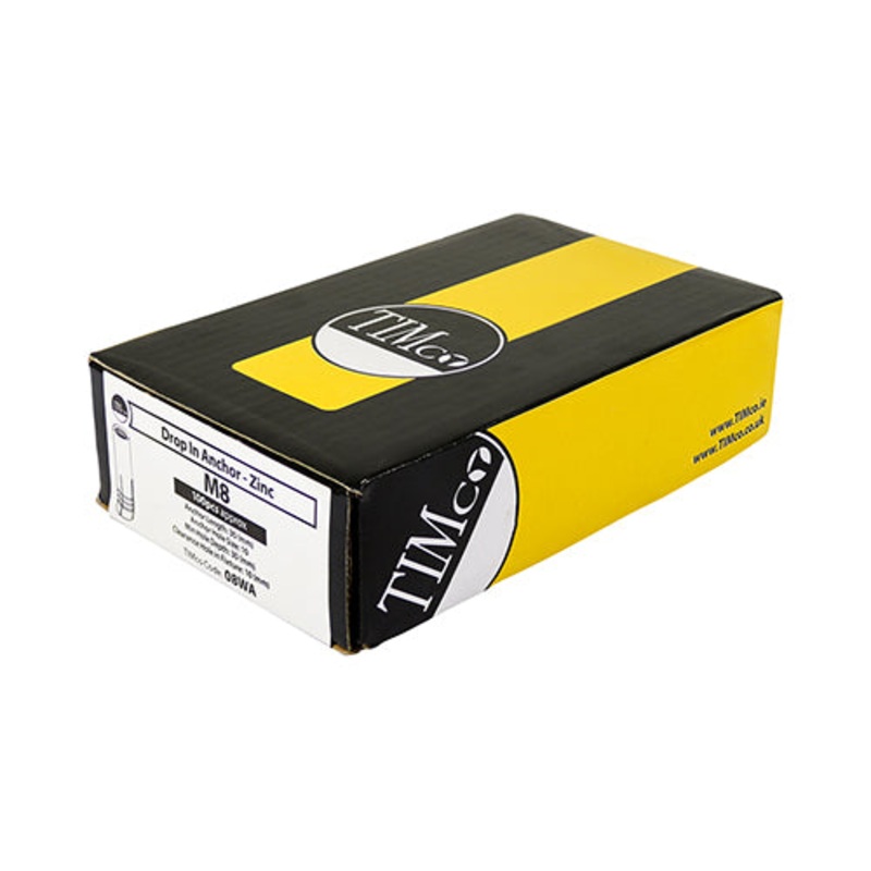 Timco Drop In Anchors – Zinc M6 – 100 Pieces