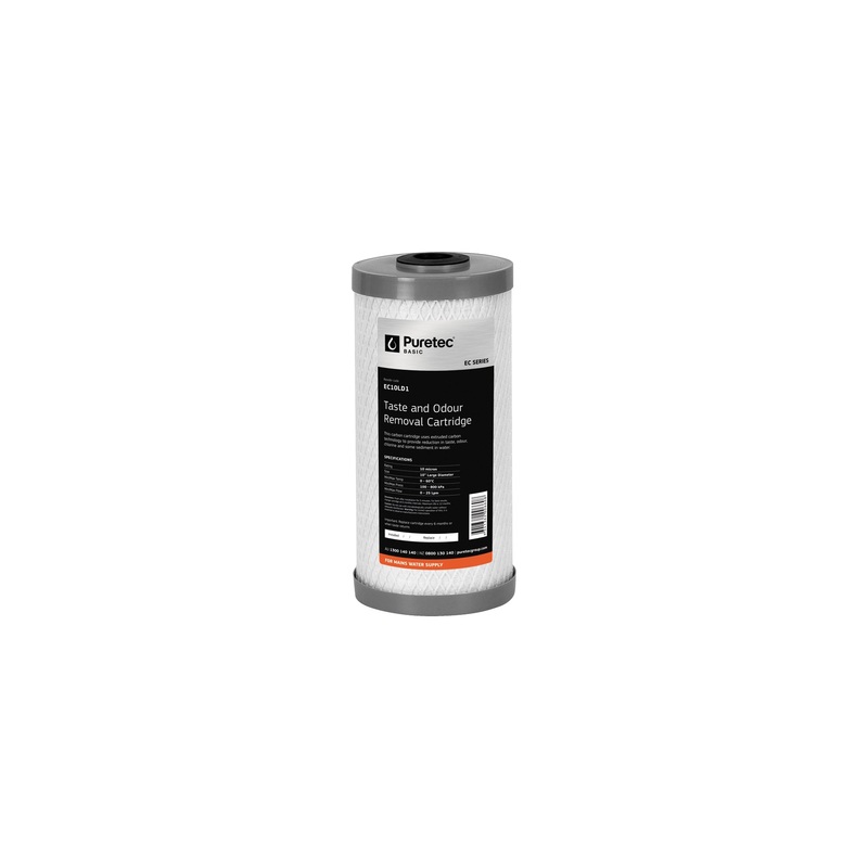 EC10LD1 Extruded Carbon Large Diameter Cartridge, 10 inch, 10um