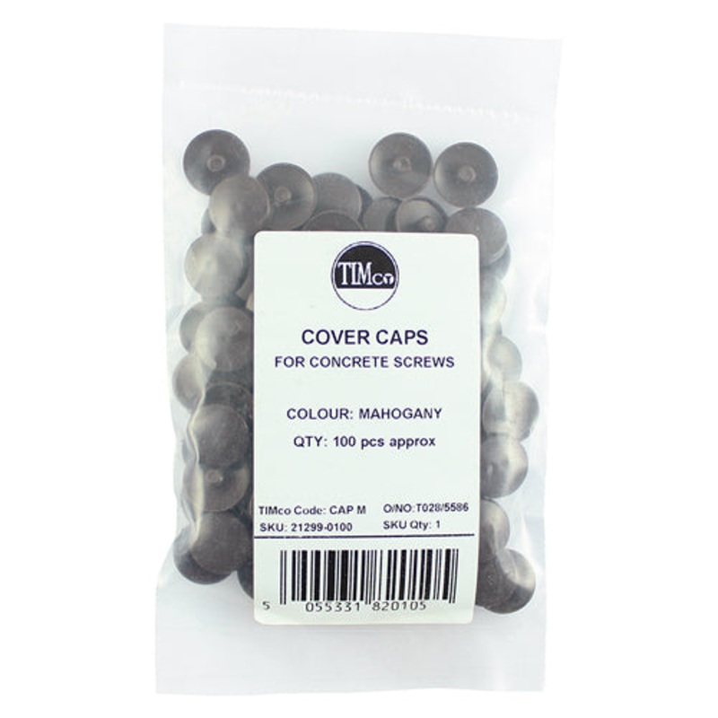 Timco Concrete Screw Cover Caps – Mahogany MAHOGANY – 100 Pieces