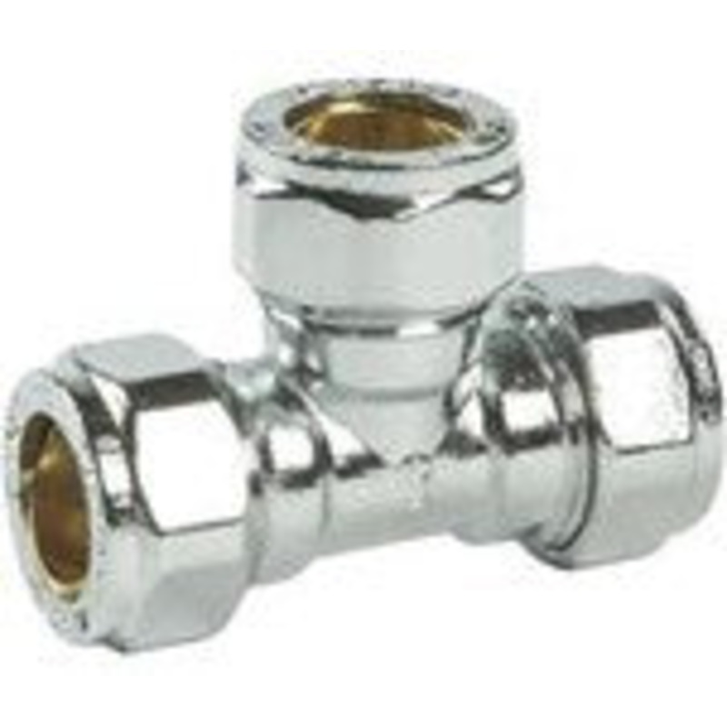 Comp Tee [CHROME)|15mm|22mm|15mm|22mm