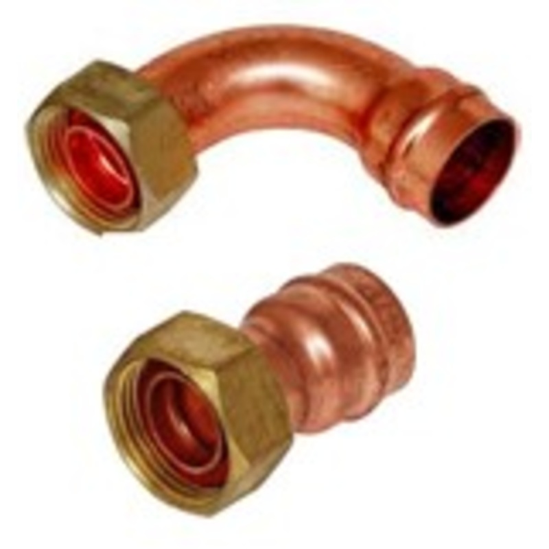 Solder Ring Bent And Straight Cylinder Union 22mm X 1