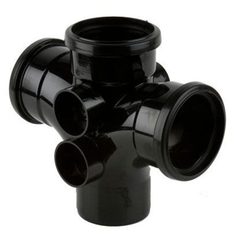 110mm 90* Double Branch|Black|Black