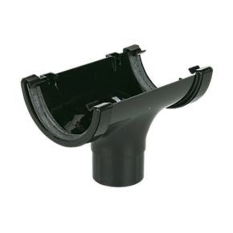 112mm H/R Gutter Running Outlet (Black)