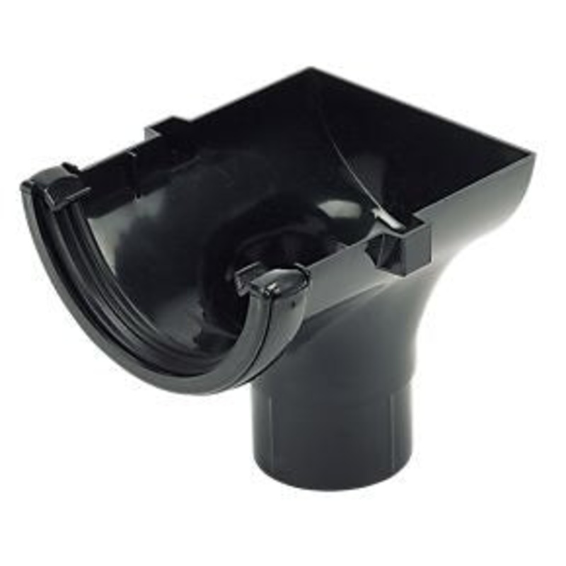 112mm H/R Gutter Stop End Outlet (Black)
