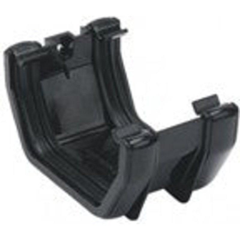 114mm Square Line Gutter Union (Black)