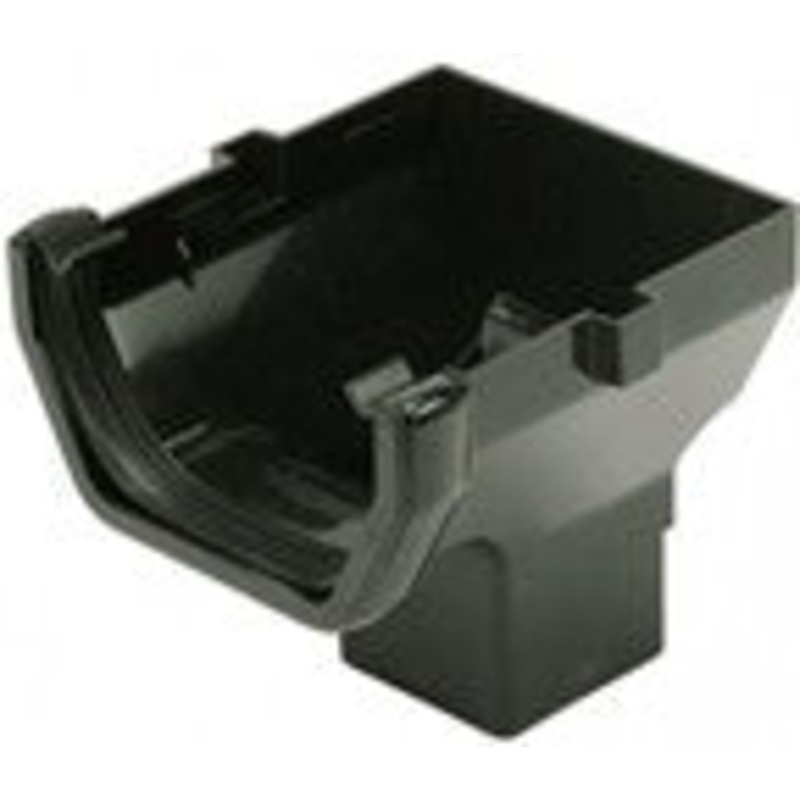 114mm Square Line Stop End Outlet (Black)