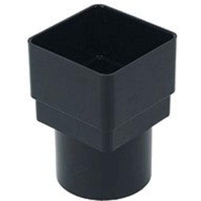 Square To Round Downpipe Adaptor (Black)