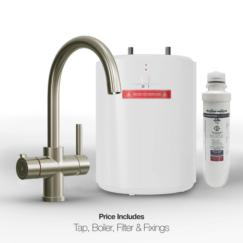 INSTANTI IBERIA FURNAS SWAN NECK BRUSHED NICKEL INSTANT BOILING WATER TAP