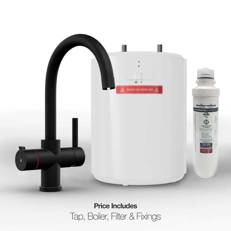 INSTANTI IBERIA FURNAS SWAN NECK MATT BLACK INSTANT BOILING WATER TAP