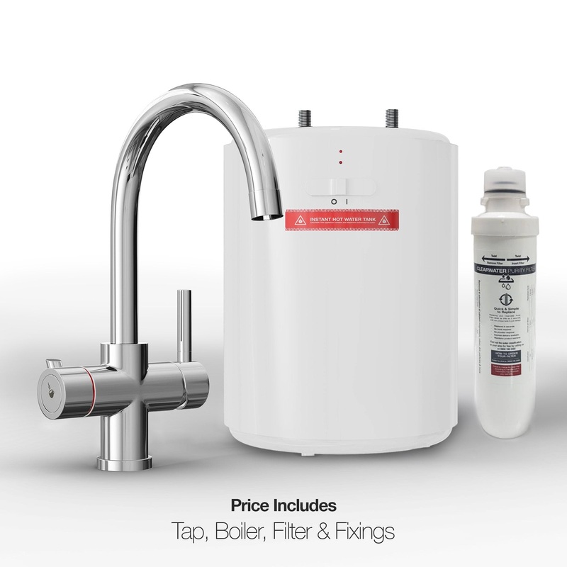 INSTANTI IBERIA SWAN NECK POLISHED CHROME INSTANT BOILING WATER TAP