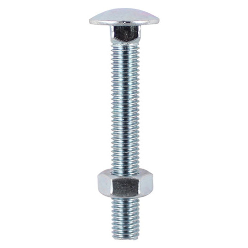 Timco Carriage Bolts & Hex Nuts – Zinc M6 x 130 – 4 Pieces
