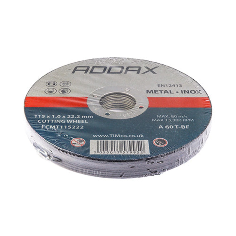 Timco Bonded Abrasive Disc – For Cutting 115 x 22.2 x 1.0 – 10 Pieces