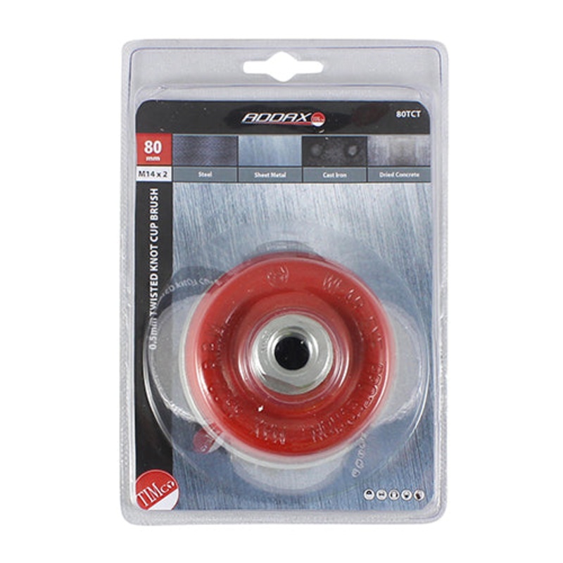 Timco Angle Grinder Cup Brush – Twisted Knot Steel Wire 80mm