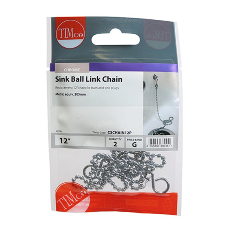 Timco Ball Link Chains – Sink – Chrome 12
