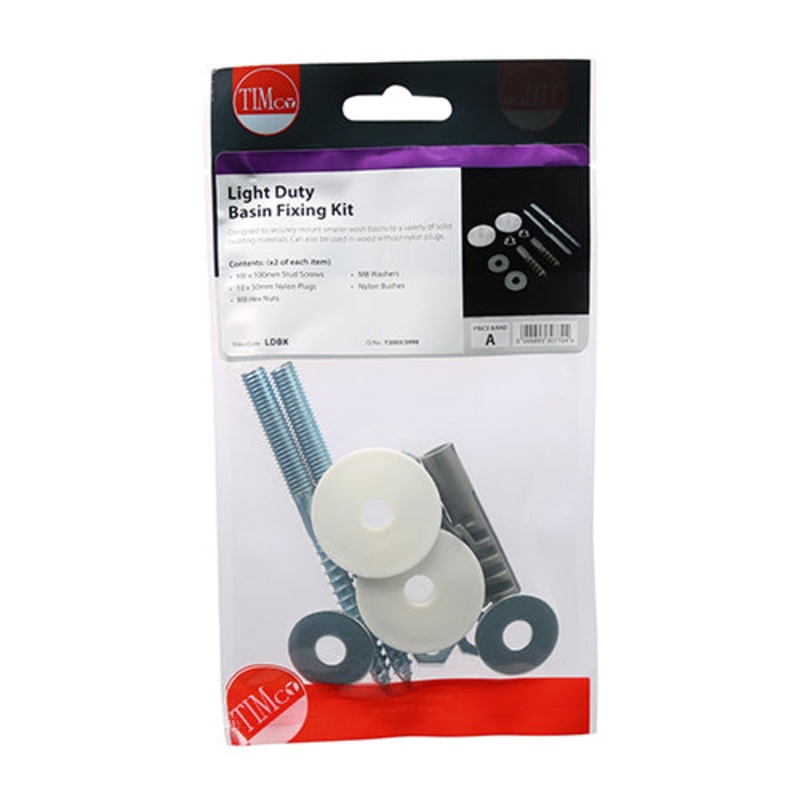 Timco Basin Fixing Kit – Light Duty Light Duty Kit