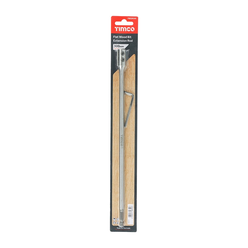 Timco 1/4 Flat Wood Bit Extension Rod 300mm