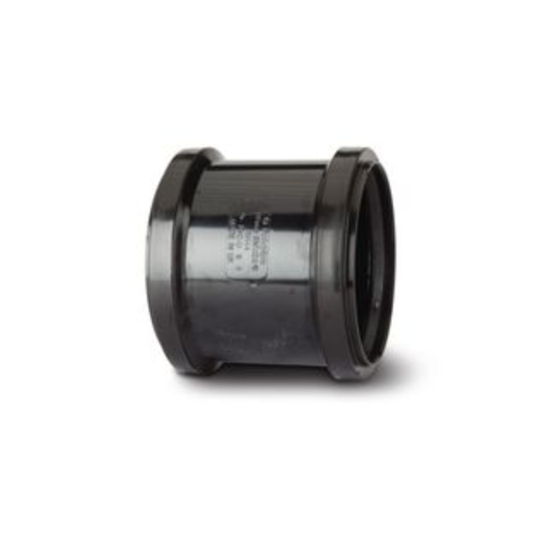 110mm Double Socket Coupler Ring Seal Soil – Polypipe (Black) – SH44B