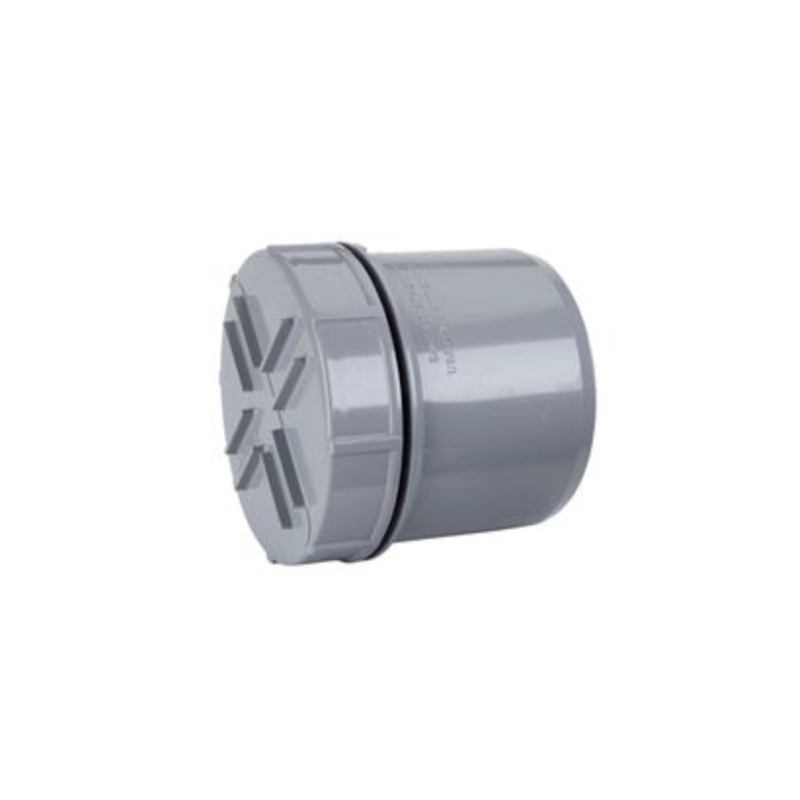 110mm Soil Screwed Access Cap Spigot Tail – Polypipe (Grey) – SA62G