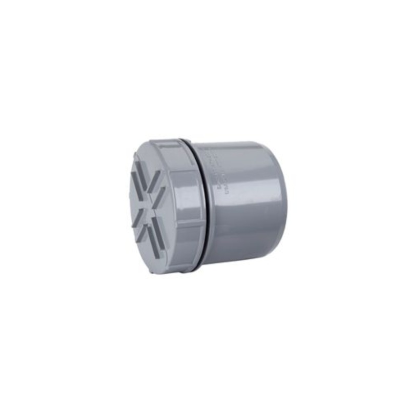 82mm Soil Screwed Access Cap Spigot Tail – Polypipe (Grey) – SA52G