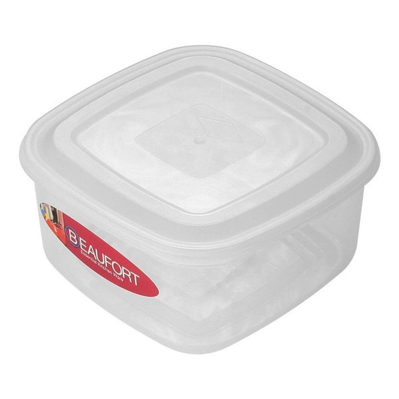 Plastic Food Container Square 1 Litre – Clear by Beaufort