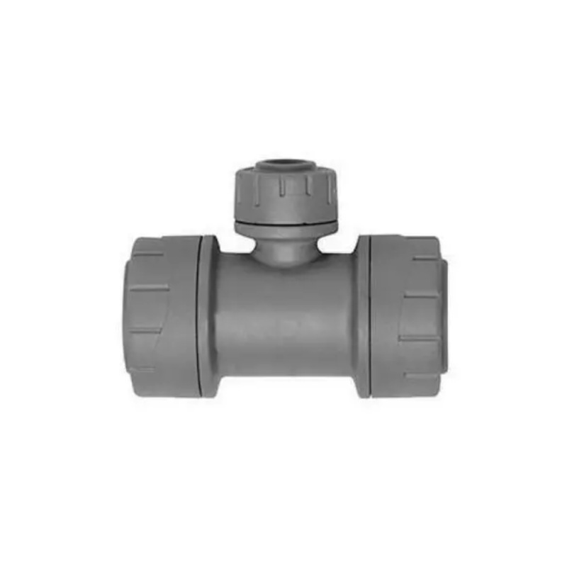 Polyplumb 15mm x 15mm x 10mm Branch Reducing Tee – Polypipe (Grey) – PB1115