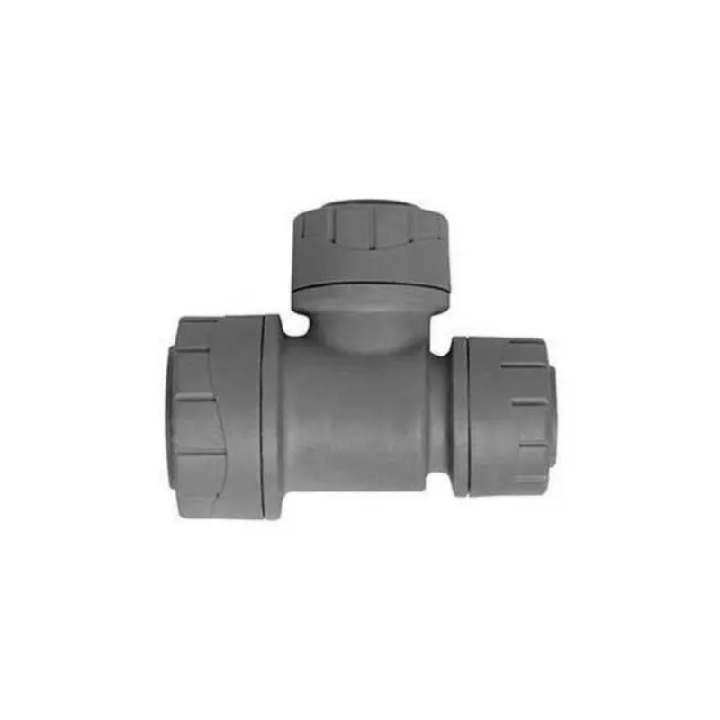 Polyplumb 22mm 15mm x 15mm Branch/End Reducing Tee – Polypipe (Grey) – PB1522