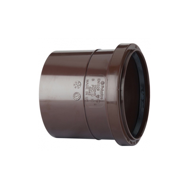 110mm Soil Single Socket Coupler – Polypipe (Brown) – SH43BR