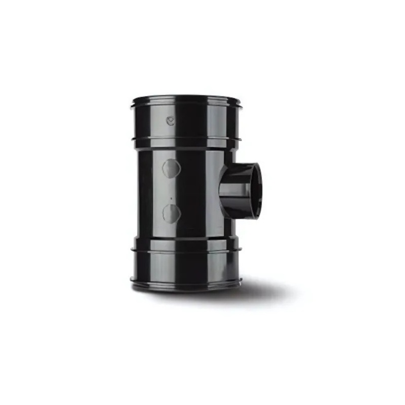 110mm x 32mm Single Socket Boss Pipe – Polypipe System 2000 (Black) – BP421B