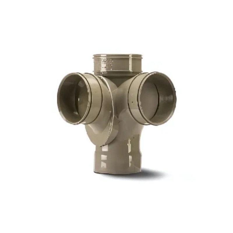 160mm x 135 Double Socket Bend – Polypipe System 2000 (Grey) – SWB95SG