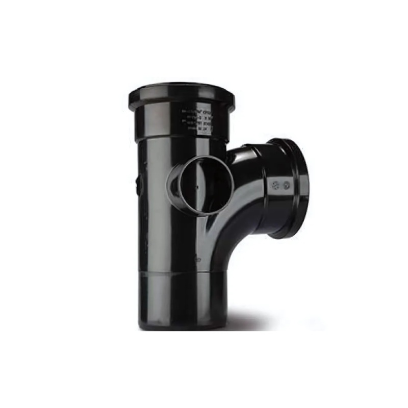 3in/82mm x 92.5 Single Branch Equal (2 Boss) – Polypipe (Black) – ST301B